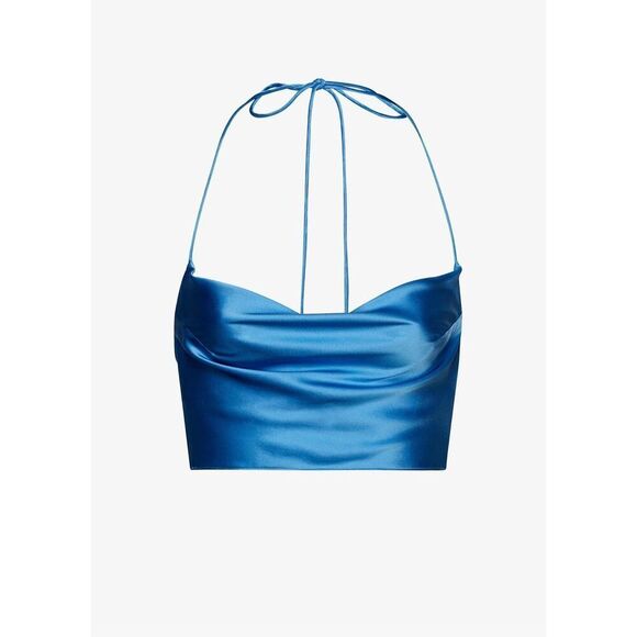 SER.O.YA ELLISON SILK TOP & MATCHING BLUE SILK PANTS SET - Picture 2 of 16